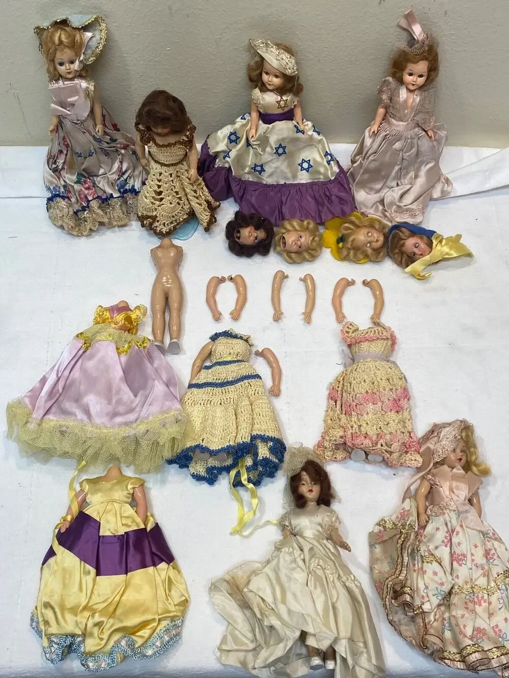 vtg Duchess doll lot Hard Plastic 1950s sleepy Eyes As Found Estate Parts Also